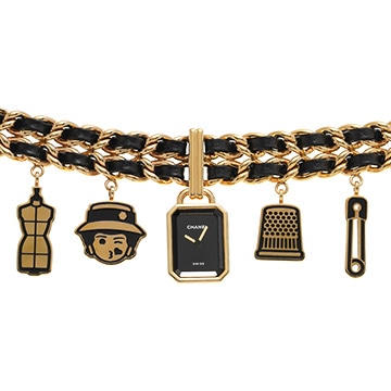 シャネル プルミエール チャーム クチュール S H9859 ブラック レディース 時計 【中古】【wristwatch】