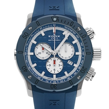 エドックス クロノ オフショア1 10221-3BU9 ブルー/ホワイト メンズ 時計 【中古】【wristwatch】