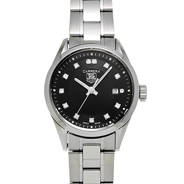 タグ ホイヤー カレラ クォーツ WV1410.BA0793 ブラック/ダイヤモンド レディース 時計 【中古】【wristwatch】