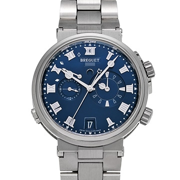 ブレゲ マリーン アラーム ミュージカル 5547TI/Y1/TZ0 ブルー メンズ 時計 【中古】【wristwatch】