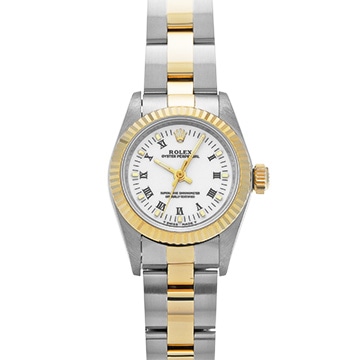 ロレックス オイスターパーペチュアル 67193 ホワイト レディース 時計 【中古】【wristwatch】