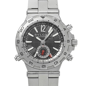 ブルガリ ディアゴノ プロフェッショナル GMT DP42SGMT シルバー メンズ 時計 【中古】【wristwatch】
