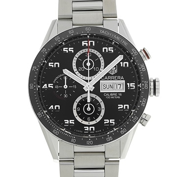 タグ ホイヤー カレラ キャリバー16 クロノグラフ デイデイト CV2A1R.BA0799 ブラック メンズ 時計 【中古】【wristwatch】