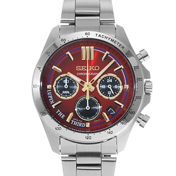 セイコー ルパン三世×セイコー オフィシャルウオッチ 8T63-02X0 ワインレッド メンズ 時計 【中古】【wristwatch】