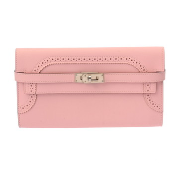 エルメス ケリーウォレット ロング ギリーズ ローズサクラ ヴォースイフト レディース 財布 【中古】【purse】
