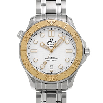 オメガ シーマスター ダイバー300 コーアクシャル マスタークロノメーター パリ2024 522.21.42.20.04.001 ホワイト メンズ 時計 【中古】【wristwatch】