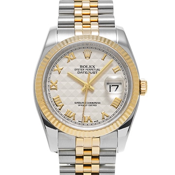 ロレックス デイトジャスト 116233 アイボリーピラミッド メンズ 時計 【中古】【wristwatch】