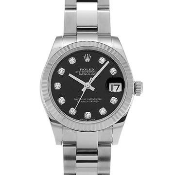 ロレックス デイトジャスト 178274G ブラック/ダイヤモンド ユニセックス 時計 【中古】【wristwatch】