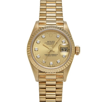 ロレックス デイトジャスト 69178G シャンパン/ダイヤモンド レディース 時計 【中古】【wristwatch】