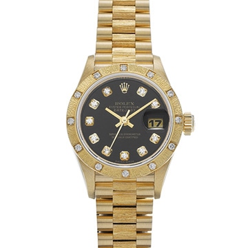 ロレックス デイトジャスト バーク 79288G ブラック/ダイヤモンド レディース 時計 【中古】【wristwatch】