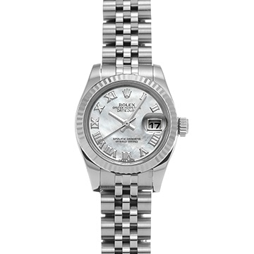 ロレックス デイトジャスト 179174NG ホワイトシェル/ダイヤモンド レディース 時計 【中古】【wristwatch】