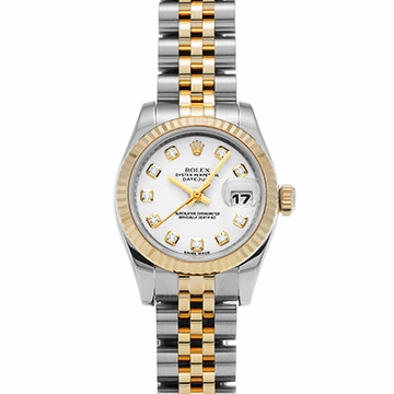 ロレックス デイトジャスト 179173G ホワイト/ダイヤモンド レディース 時計 【中古】【wristwatch】