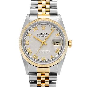 ロレックス デイトジャスト 16233 アイボリーピラミッド メンズ 時計 【中古】【wristwatch】
