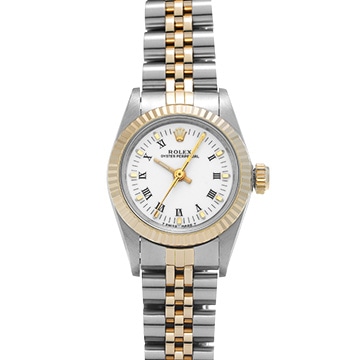 ロレックス オイスターパーペチュアル 67193 ホワイト レディース 時計 【中古】【wristwatch】