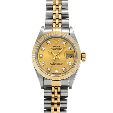 ロレックス デイトジャスト 69173G シャンパン/ダイヤモンド レディース 時計 【中古】【wristwatch】