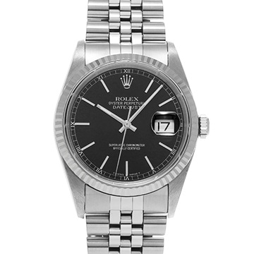 ロレックス デイトジャスト 16234 ブラック/ダイヤモンド メンズ 時計 【中古】【wristwatch】