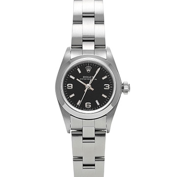 ロレックス オイスターパーペチュアル 76080 ブラック レディース 時計 【中古】【wristwatch】