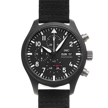 IWC パイロットウォッチ クロノグラフ トップガン IW389101 ブラック メンズ 時計 【中古】【wristwatch】