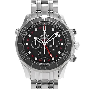 オメガ シーマスター ダイバー300 コーアクシャル クロノグラフ GMT 212.30.44.52.01.001 ブラック メンズ 時計 【中古】【wristwatch】