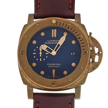 パネライ ルミノール 1950 サブマーシブル 3デイズ ブロンズ 世界限定1000本 PAM00671 ブルー メンズ 時計 【中古】【wristwatch】