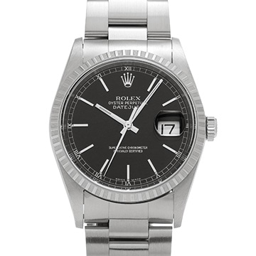 ロレックス デイトジャスト 16220 ブラック メンズ 時計 【中古】【wristwatch】