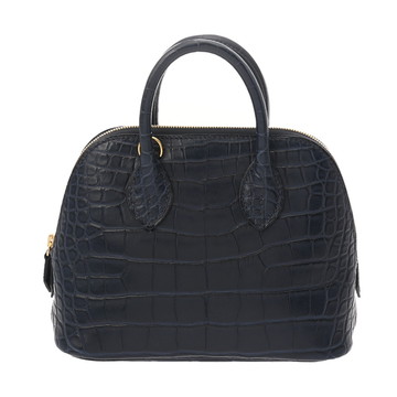 エルメス ボリード 1923 ミニ ブルーアビス アリゲーターマット レディース バッグ 【中古】【bag】