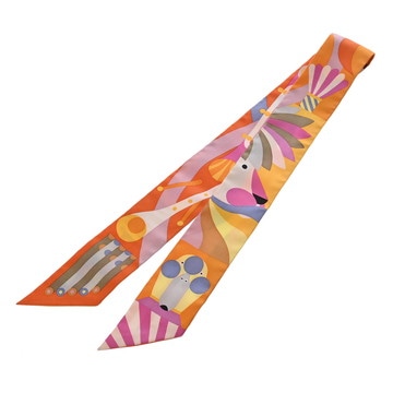 エルメス ツイリー PARADE EN FANFARE マルチカラー 064006S シルク100% レディース 【中古】【other】