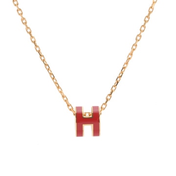 エルメス ポップアッシュ ミニ レッド/ゴールド金具 エナメル レディース ジュエリー 【未使用】【jewelry】
