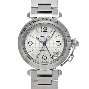 カルティエ パシャC メリディアン GMT W31029M7 シルバー ユニセックス 時計 【中古】【wristwatch】