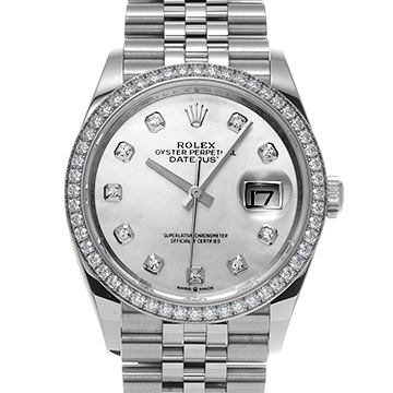 ロレックス デイトジャスト 36 126284RBR ホワイトシェル/ダイヤモンド メンズ 時計 【中古】【wristwatch】