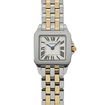 カルティエ サントス ドゥモワゼル SM W25066Z6 アイボリー レディース 時計 【中古】【wristwatch】