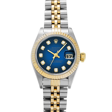 ロレックス デイトジャスト 69173G ブルー・グラデーション/ダイヤモンド レディース 時計 【中古】【wristwatch】