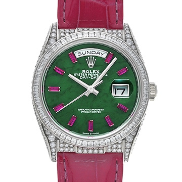 ロレックス デイデイト 128459TBR ポーラージェイド/ピンクサファイア メンズ 時計 【中古】【wristwatch】