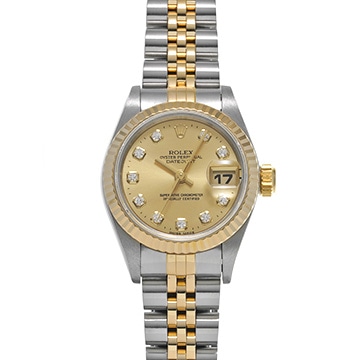 ロレックス デイトジャスト 69173G シャンパン/ダイヤモンド レディース 時計 【中古】【wristwatch】