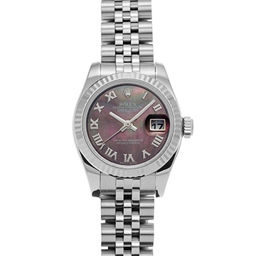 ロレックス デイトジャスト 179174NR ブラックシェル レディース 時計 【中古】【wristwatch】