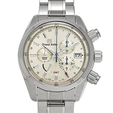 グランドセイコー スポーツコレクション スプリングドライブ クロノグラフ GMT SBGC201 シルバー メンズ 時計 【中古】【wristwatch】