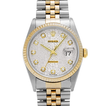 ロレックス デイトジャスト 16233G シルバーコンピュータ/ダイヤモンド メンズ 時計 【中古】【wristwatch】
