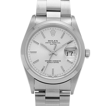 ロレックス オイスターパーペチュアル デイト 15200 シルバー メンズ 時計 【中古】【wristwatch】
