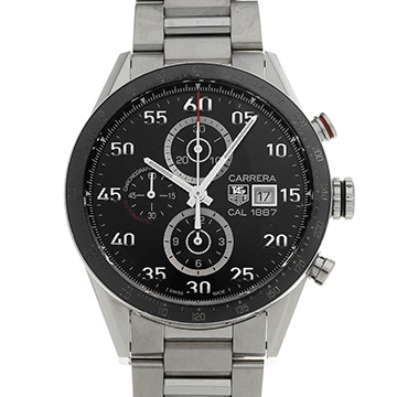 タグ ホイヤー カレラ キャリバー1887 クロノグラフ CAR2A10.BA0799 ブラック メンズ 時計 【中古】【wristwatch】