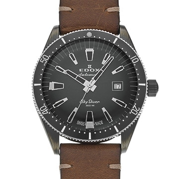 エドックス スカイダイバー デイト オートマティック リミテッドエディション 80126-3VIN-GDN ブラック メンズ 時計 【中古】【wristwatch】