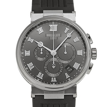 ブレゲ マリーン クロノグラフ 5527TI/G2/5WV スレートグレー メンズ 時計 【中古】【wristwatch】