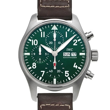 IWC パイロットウォッチ クロノグラフ IW388103 グリーン メンズ 時計 【中古】【wristwatch】