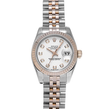ロレックス デイトジャスト 179171G ホワイト/ダイヤモンド レディース 時計 【中古】【wristwatch】