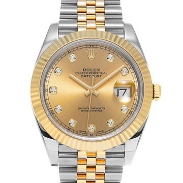 ロレックス デイトジャスト 41 126333G シャンパン/ダイヤモンド メンズ 時計 【中古】【wristwatch】