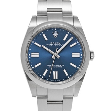 ロレックス オイスターパーペチュアル 41 124300 ブライトブルー メンズ 時計 【中古】【wristwatch】