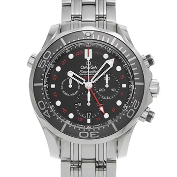 オメガ シーマスター ダイバー300 コーアクシャル クロノグラフ GMT 212.30.44.52.01.001 ブラック メンズ 時計 【中古】【wristwatch】