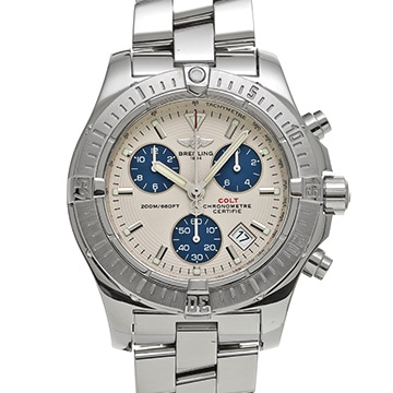 ブライトリング コルト クロノグラフ クォーツ A73380 ホワイト/ブルー メンズ 時計 【中古】【wristwatch】