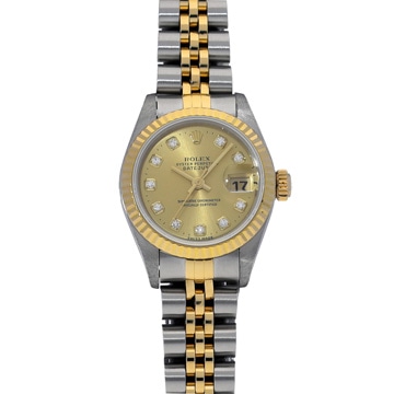 ロレックス デイトジャスト 69173G シャンパン/ダイヤモンド レディース 時計 【中古】【wristwatch】