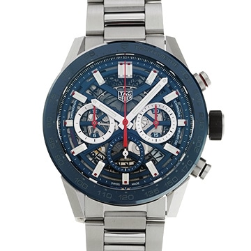 タグ ホイヤー カレラ キャリバー ホイヤー02 クロノグラフ CBG2011.BA0662 ブルー メンズ 時計 【中古】【wristwatch】
