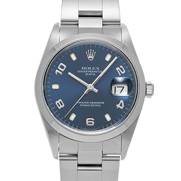 ロレックス オイスターパーペチュアル デイト 15200 ブルー メンズ 時計 【中古】【wristwatch】